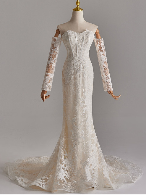 Mermaid Lace Long Sleeve Wedding Dress
