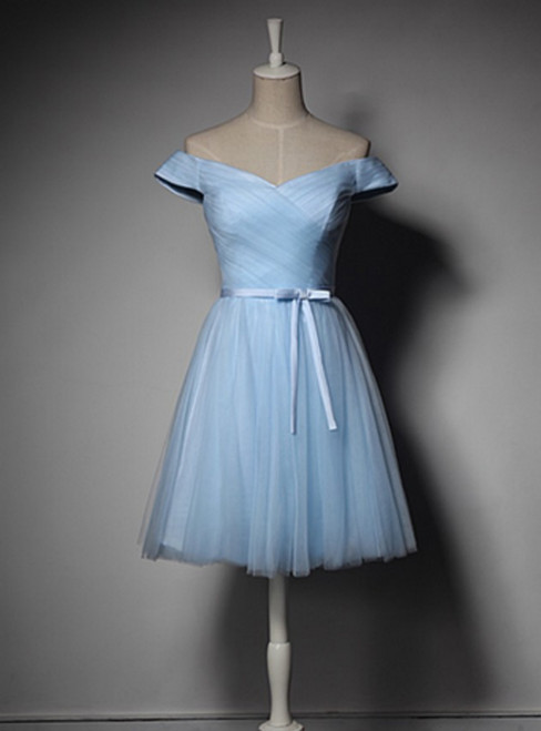 Blue Homecoming Cocktail Dresses Knee Length