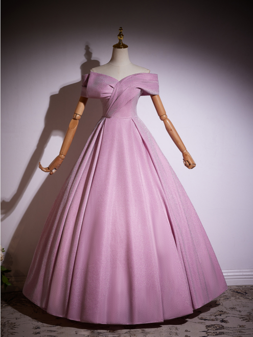 Pink Off the Shoulder Pleats Quinceanera Dress