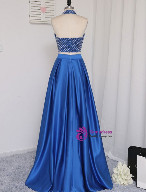 Floor Length Pearl Two Pieces Prom Gown Evening Dresses Evening Gown