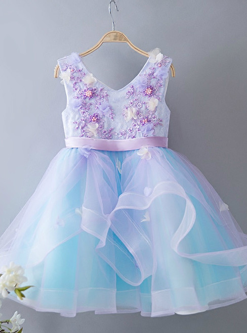 Princess Dress Blue Girl Dress Skirt Girl Birthday Dress