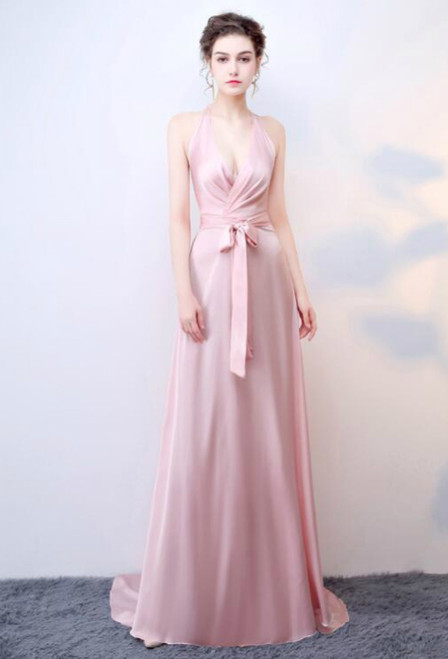 In Stock:Ship in 48 hours Chiffon Pink Prom Dress