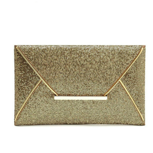 Women Evening Party Bags Gold Sequins Envelope Bag Purse Clutch