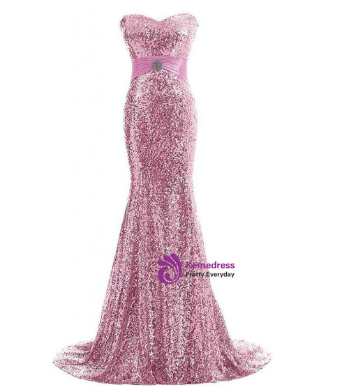 Popular Dusty Sage Sweetheart Mermaid Prom Dresses Sequins Sleeveless On Sale