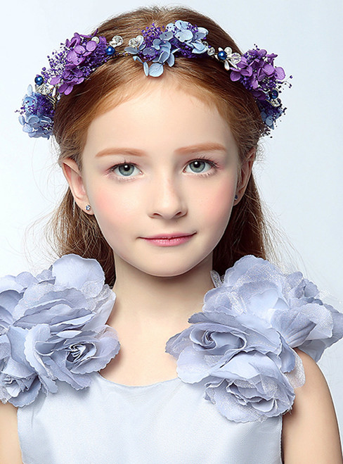 Girl Headdress Flower Cinderella Blue Hair Accessory