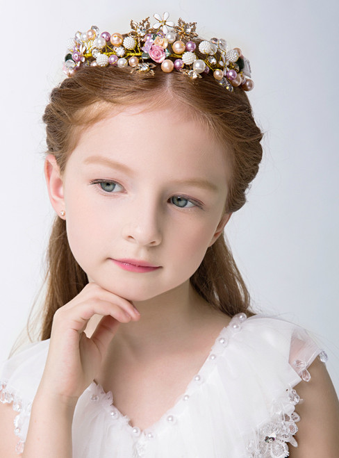 Children's Hair Accessories Princess Hairband Pearls Tiara