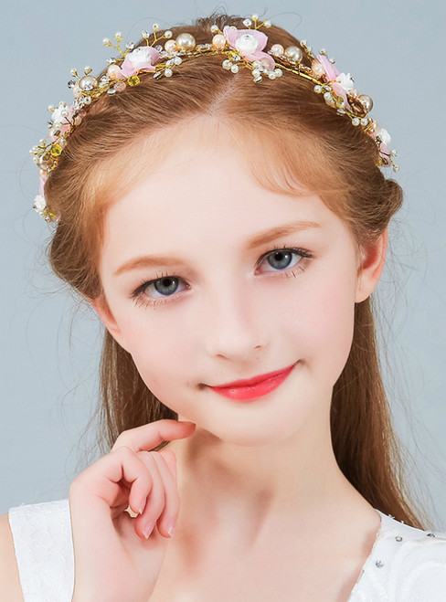 Flower Girl Hairpin Princess Pearl Corolla Headdress