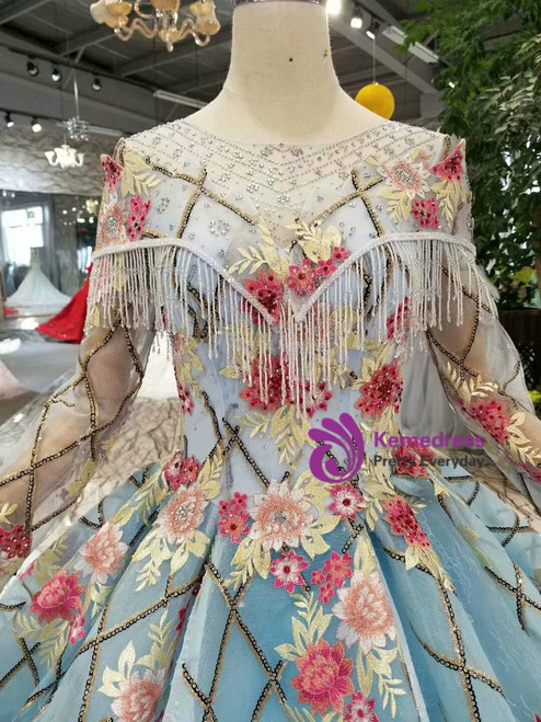 Ball Gown Long Sleeves Sequin Embroidery Dresses main image 0