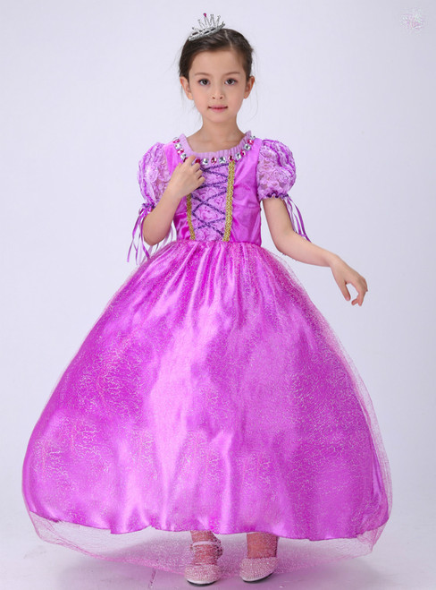 In Stock:Ship in 48 Hours Purple Tulle Puff Sleeve Sophia Princess Dress