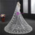 In Stock:Ship in 48 Hours White Tulle Appliques Long Wedding Veils