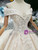 Champagne Ball Gown Off the Shoulder Appliques Beading Wedding Dress