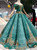 Green Ball Gown Sequins Off the Shoulder Wedding Dress With Beading