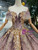 Purple Ball Gown Sequins Off the Shoulder Long Wedding Dress With Beading