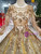 Gold Ball Gown Sequins Long Sleeve Floor Length Wedding Dress