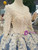 Blue Ball Gown Sequins Long Sleeve Appliques Long Wedding Dress With Beading