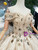 Champagne Ball Gown Sequins Off the Shoulder Wedding Dress With Beading