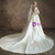 White Ball Gown Satin Short Sleeve Backless Wedding Dress With Bow