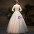 White Ball Gown Satin V-neck Long Sleeve Floor length Wedding Dress