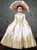 Champagne Satin Appliques Puff Sleeve Drama Show Vintage Gown Dress