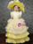 Yellow Ball Gown Satin Lace Appliques Long Sleeve Drama Show Vintage Gown Dress