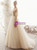 Champagne Tulle Sweetheart Puff Sleeve Floor Length Wedding Dress