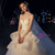 Light Champagne Lace Tulle Sweetheart Appliqeus Wedding Dress