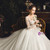 White Ball Gown Bateau Tulle Lace Appliques Long Sleeve Backless Wedding Dress