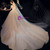 Champagne Tulle Lace Off the Shoulder Corset Wedding Dress With Pearls