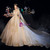 Champagne Tulle Lace Appliques Short Sleeve Beading Wedding Dress