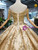 Champange Gold Ball Gown Sequins Off the Shoulder Wedding Dress With Beading