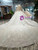 Champagne Ball Gown Tulle Appliques Long Sleeve Wedding Dress With Feather