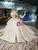 Light Champagne Appliques Off the Shoulder Wedding Dress With Train