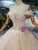 Champange Tulle Sequins Off the Shoulder Appliques Wedding Dress