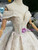 Tulle Lace Appliques Sequins Off the Shoulder Champange Wedding Dress