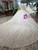 White Ball Gown Lace High Neck Long Sleeve Appliques Beading Wedding Dress