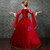 Red Velvet Square Long Sleeve Drama Show Vintage Gown Dress