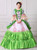 Green Satin Pleats Drama Show Vintage Gown Dress Theatre Clothing