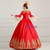 Red Satin V-neck Puff Sleeve Appliques Vintage Gown Dress Theatre Clothing