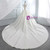 Elegant White Ball Gown Satin V-neck Backless Wedding Dress