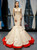 Champagne Red Mermaid Satin V-neck Pleats Prom Dress