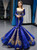 Royal Blue Sequins Mermaid Sweetheart Two Piece Prom Dress