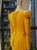 Simple Yellow Mermaid Satin Long Sleeve Prom Dress With Long Train