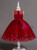 In Stock:Ship in 48 Hours Red Tulle Appliques Short Flower Girl Dress