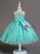 In Stock:Ship in 48 Hours Green Tulle Appliques Short Flower Girl Dress