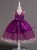 In Stock:Ship in 48 Hours Purple Tulle Appliques Girl Dress