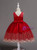 In Stock:Ship in 48 Hours Red Tulle Appliques Short Girl Dress
