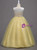 In Stock:Ship in 48 Hours Yellow Tulle Appliques Long Flower Girl Dress