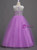 In Stock:Ship in 48 Hours Purple Tulle Appliques Long Flower Girl Dress