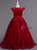 In Stock:Ship in 48 Hours Red Tulle Appliques Scoop Neck Flower Girl Dress