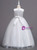 In Stock:Ship in 48 Hours White Lace Appliques Flower Girl Dress